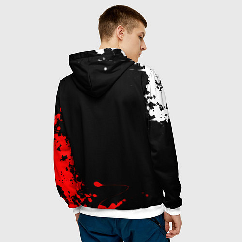 Мужская толстовка Алиса краски текстура рок / 3D-Белый – фото 4