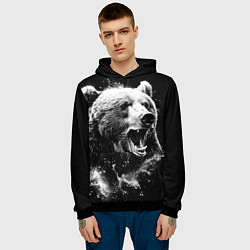 Толстовка-худи мужская Медведь на охоте, цвет: 3D-черный — фото 2