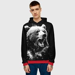 Толстовка-худи мужская Медведь на охоте, цвет: 3D-красный — фото 2