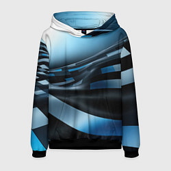 Мужская толстовка Черно-синий абстрактный спортивный стиль