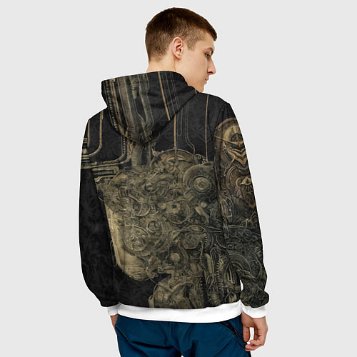 Мужская толстовка Киборг с женским лицом / 3D-Белый – фото 4