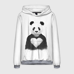 Толстовка-худи мужская Love panda, цвет: 3D-меланж