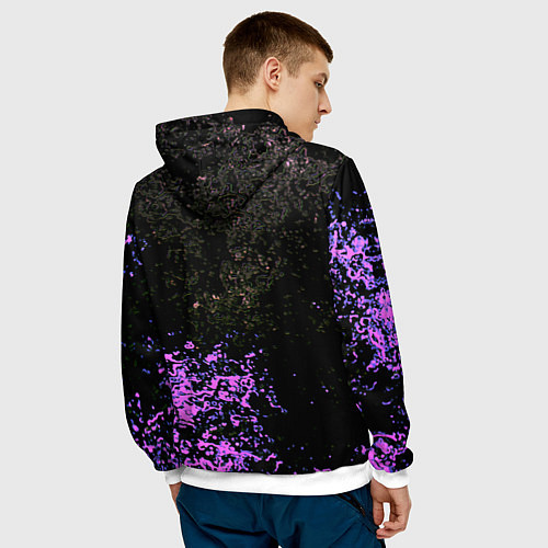 Мужская толстовка Warframe брызги неоновых красок / 3D-Белый – фото 4