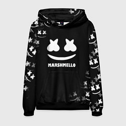 Толстовка-худи мужская Marshmello белое лого, цвет: 3D-черный