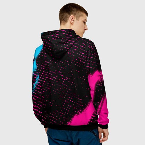 Мужская толстовка Palworld - neon gradient / 3D-Черный – фото 4