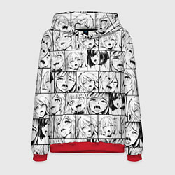 Толстовка-худи мужская Ahegao pattern, цвет: 3D-красный