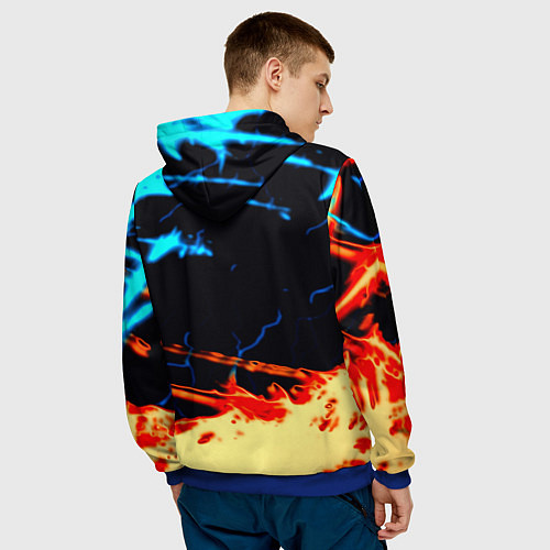 Мужская толстовка Horizon zero dawn огонь и лёд / 3D-Синий – фото 4