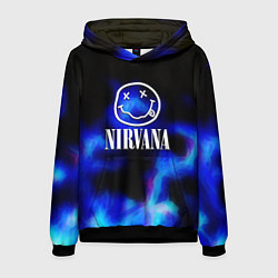 Толстовка-худи мужская Nirvana flame ghost steel, цвет: 3D-черный