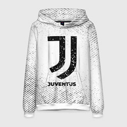 Толстовка-худи мужская Juventus с потертостями на светлом фоне, цвет: 3D-белый