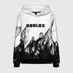 Толстовка-худи мужская Roblox flame текстура, цвет: 3D-черный