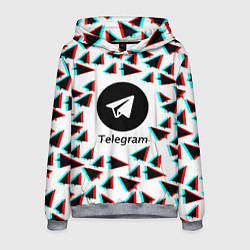 Мужская толстовка Telegram logo pattern steel