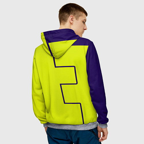 Мужская толстовка Fortnite logo yellow game / 3D-Меланж – фото 4