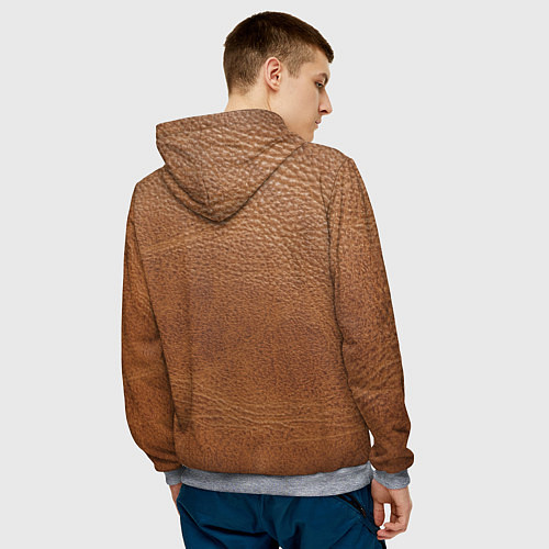 Мужская толстовка Коричневая кожа / 3D-Меланж – фото 4
