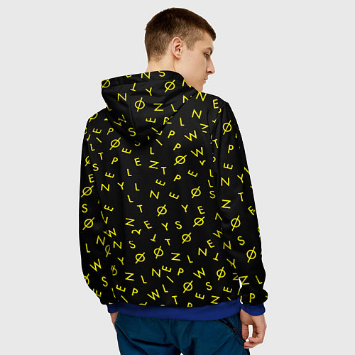 Мужская толстовка Twenty one pilots pattern rock yellow / 3D-Синий – фото 4