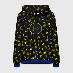 Толстовка-худи мужская Twenty one pilots pattern rock yellow, цвет: 3D-синий