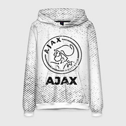 Толстовка-худи мужская Ajax с потертостями на светлом фоне, цвет: 3D-белый