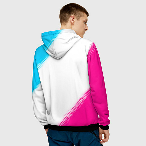 Мужская толстовка Juventus neon gradient style / 3D-Черный – фото 4