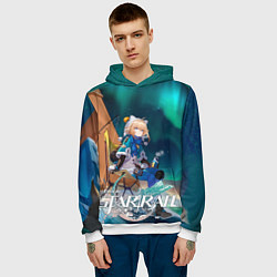 Толстовка-худи мужская Рысь из Хонкая, цвет: 3D-белый — фото 2