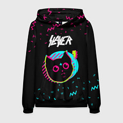 Толстовка-худи мужская Slayer - rock star cat, цвет: 3D-черный