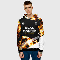 Толстовка-худи мужская Real Madrid legendary sport fire, цвет: 3D-черный — фото 2