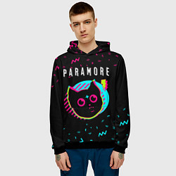 Толстовка-худи мужская Paramore - rock star cat, цвет: 3D-черный — фото 2