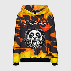 Мужская толстовка Nightwish рок панда и огонь