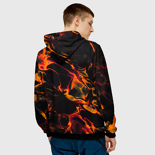 Мужская толстовка Thirty Seconds to Mars red lava / 3D-Черный – фото 4