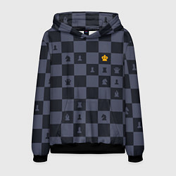 Мужская толстовка Синяя шахматная доска