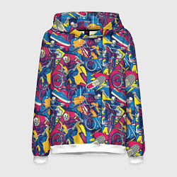 Мужская толстовка Езда на велосипеде BMX в стиле комиксов