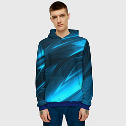 Толстовка-худи мужская Geometry stripes neon color, цвет: 3D-синий — фото 2