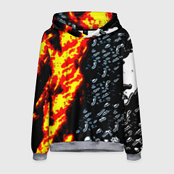 Толстовка-худи мужская Текстура огня и воды, цвет: 3D-меланж