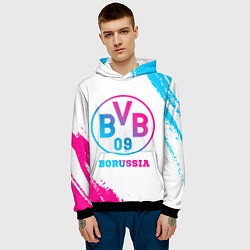 Толстовка-худи мужская Borussia neon gradient style, цвет: 3D-черный — фото 2