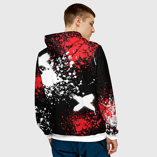 Мужская толстовка Мазда на фоне граффити и брызг красок / 3D-Белый – фото 4