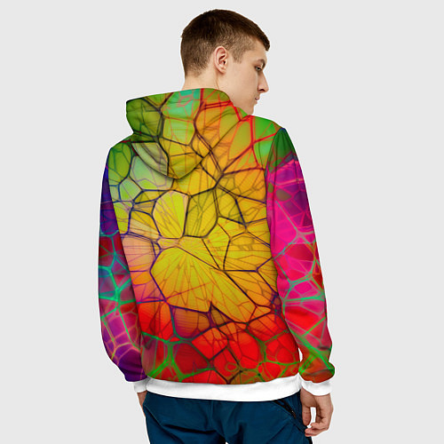 Мужская толстовка Bright abstraction / 3D-Белый – фото 4