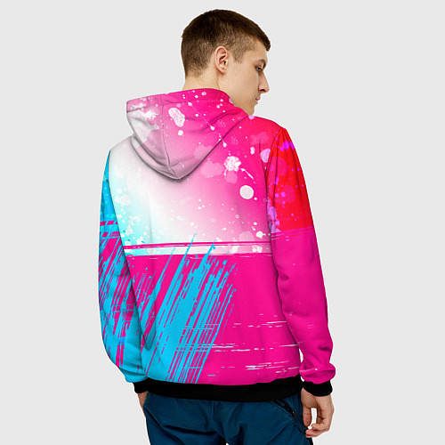 Мужская толстовка Borussia neon gradient style посередине / 3D-Черный – фото 4