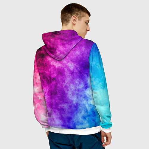Мужская толстовка Colorful smoke / 3D-Белый – фото 4