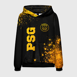 Толстовка-худи мужская PSG - gold gradient вертикально, цвет: 3D-черный