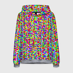 Толстовка-худи мужская Разноцветная мелкая мозаика, цвет: 3D-меланж