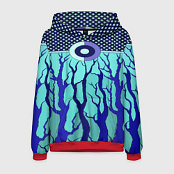 Толстовка-худи мужская Turquoise abstraction, цвет: 3D-красный