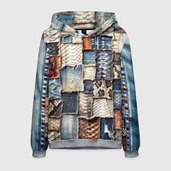 Мужская толстовка Змеиная кожа - пэчворк