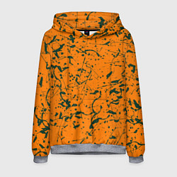 Мужская толстовка Оранжевый с брызгами зеленой краски