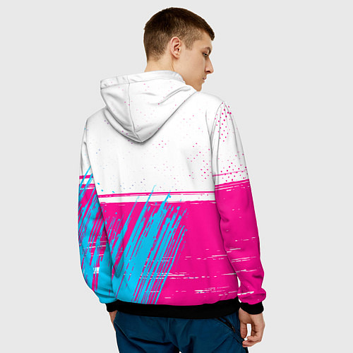 Мужская толстовка Hoffenheim neon gradient style посередине / 3D-Черный – фото 4