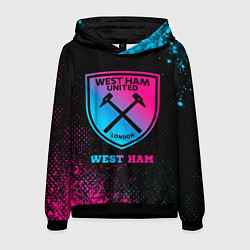 Толстовка-худи мужская West Ham - neon gradient, цвет: 3D-черный