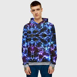 Толстовка-худи мужская Электрический разряд, цвет: 3D-меланж — фото 2