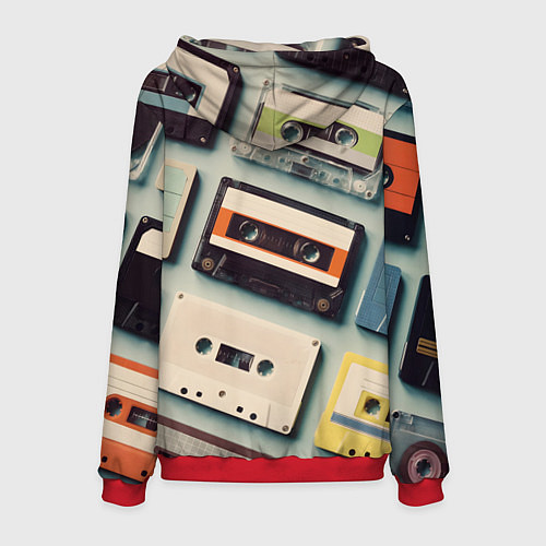Мужская толстовка Ретро аудио кассеты / 3D-Красный – фото 2