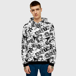 Толстовка-худи мужская Панк-рок музыка, цвет: 3D-черный — фото 2