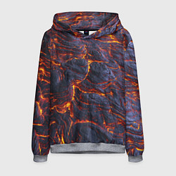 Толстовка-худи мужская Вулканическая лава, цвет: 3D-меланж