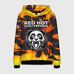 Мужская толстовка Red Hot Chili Peppers рок панда и огонь
