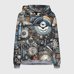 Мужская толстовка Механистический паттерн - авангард нейросеть
