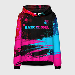 Толстовка-худи мужская Barcelona - neon gradient посередине, цвет: 3D-черный